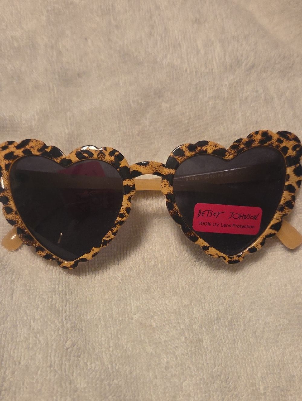 Betsey Johnson Leopard-Print Heart Sunglasses - Black Lenses (#4)